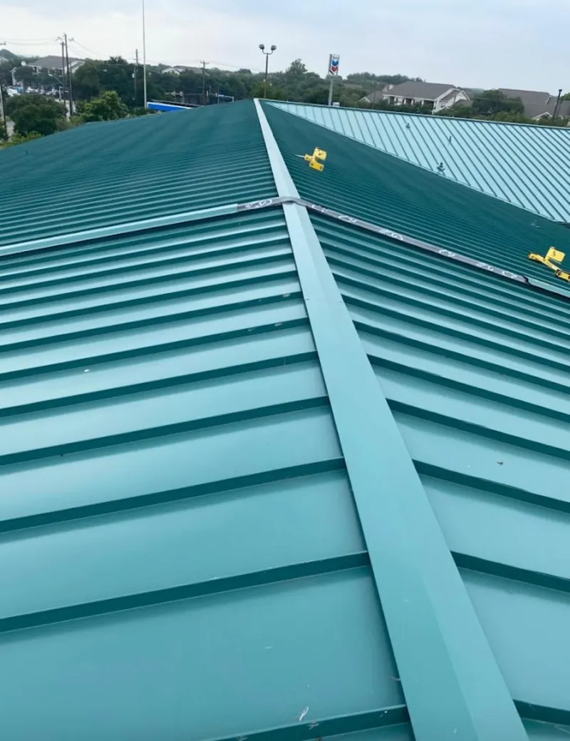 Green commercial metal roof ridge and valley for Metal Roof Repair in Black Mountain